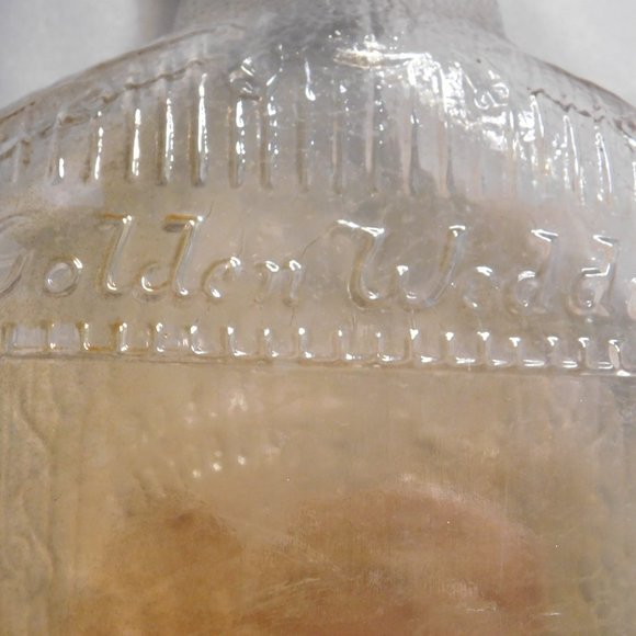 Carnival Glass Schenley's Golden Wedding Whiskey Bottle Vintage - Picture 5 of 7